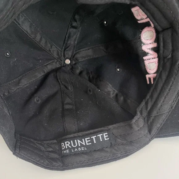 Brunette The Label BLONDE Ballcap Hat Adjustable Pink Embroidery One Size - Picture 5 of 5